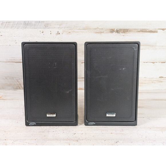 Pair 2 Teac NXT Hi-Fi Flat Thin Panel Speakers 4 Ohm 10 Watt RCA Black 5.5" x 9" - Picture 1 of 8